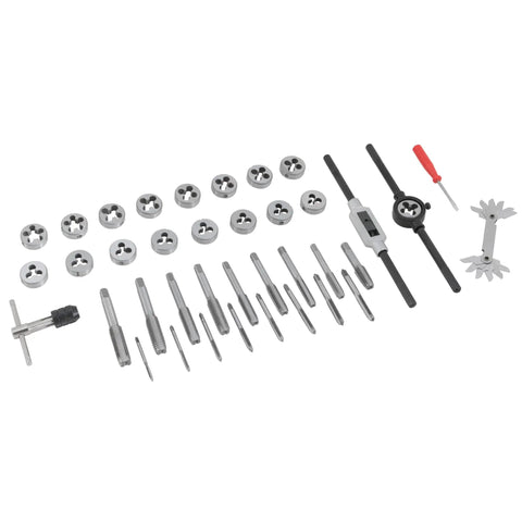 40 Piece Metric Tap And Die Set With Coarse And Fine Threads For NC NF And NPT, Pro Grade Rethreading Tool Kit With Accessories