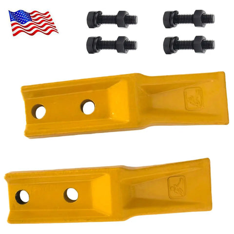 Two Piece Excavator Tooth Type Skid Steer Loader Backhoe Set With Pins Quick Change Teeth For Mini Excavators Includes Bolts And Nuts