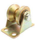Heavy Duty V Groove Wheel For Sliding Gate Casters Rolls Sweet Smooth With Rock Hard Steel Bearing Wire Rope Guide, close-up view.