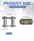 Product details of 30 PCS ANSI #35 Roller Chain Master Link Set, sizes 9.5mm pitch, heavy-duty manganese steel for repairs.