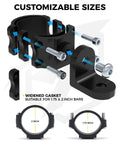 Exploded view of the Whip Light Mount And Flag Bracket For UTVs Heavy Duty CNC Aluminum 360 Degree Adjustable Mount showing customizable sizes.