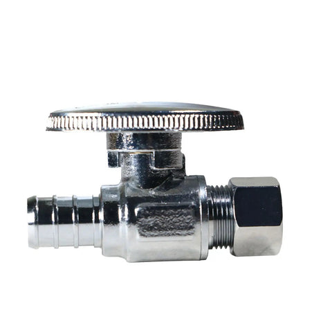 10 Pack 3/8 OD Compression to 1/2 PEX Straight Valve With Metal Handle For Potable Water And Hydronic Heating Compatible