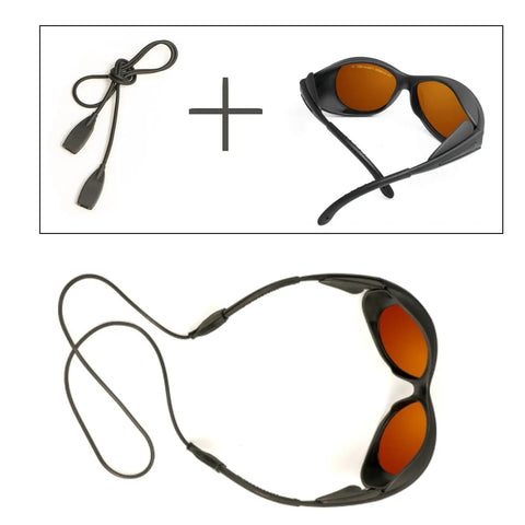 Badass OD5 Laser Safety Goggles With Solid Black Frame Block Dangerous UV And IR Rays From 190 To 540 Nm And 800 To 1700 Nm Built Tough For Welding Marking Engraving Keep Your Peepers Safe with adjustable strap.