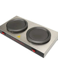 Heavy Duty Dual Plate Coffee Warmer Forged From Commercial Grade Stainless Steel, sleek design for keeping beverages hot.
