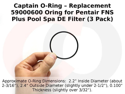 Replacement O Ring For Pool And Spa Filters 59000600 R0792000 Three Pack Fits Pentair FNS Plus Jandy Zodiac CL DEV Series DE Filters Durable EPDM Seal For LeakProof Performance And Easy Install For DIY Pros. Black EPDM O-ring held by hand, 2.2" ID, 2.4" OD