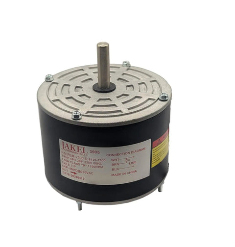 48 Frame Condenser Motor Replacement For 5KCP39EGS070S And GE 3905, 1/4 HP, 1100 RPM, black and metal casing side view