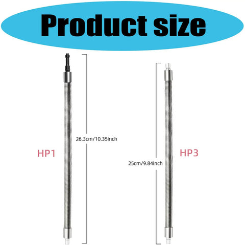 Heavy Duty Stainless Steel Milk Tube Replacement Featuring Hp1 Hp3 Adapters with size details 10.35 inch and 9.84 inch.