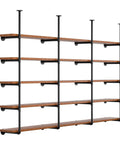 Industrial Iron Pipe Shelving Brackets Set For Kitchen And Living Room, Farmhouse Wall Mounted DIY Pipe Shelves For Bar Display
