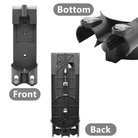 Must Have Docking Station Replacement Wall Mount Bracket for Dyson V6 Series Vacuums, front, back, bottom view