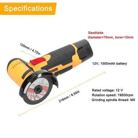 Cordless Mini Angle Grinder Go To Tool 19500 RPM For Quick Cuts And Smooth Polishing On Ceramic Tile Wood Stone And Steel