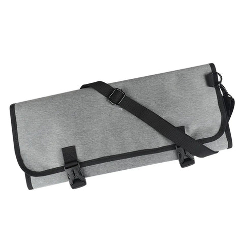 Large Capacity Chef Knife Roll Bag With Compartments For Camping Picnics And Hiking Heavy Duty Knife Roll Case closed view
