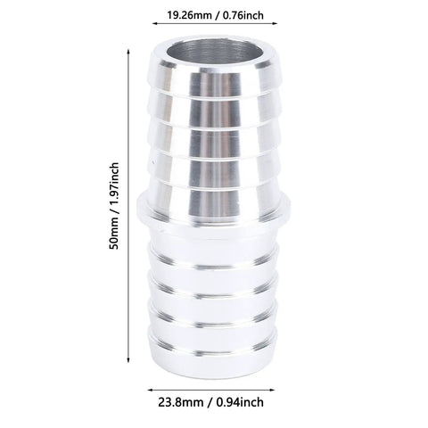 Three Quarters Inch Hose Barb Splice Coupler Aluminum Alloy Radiator Intercooler Repair Fitting Vacuum Line Adapter