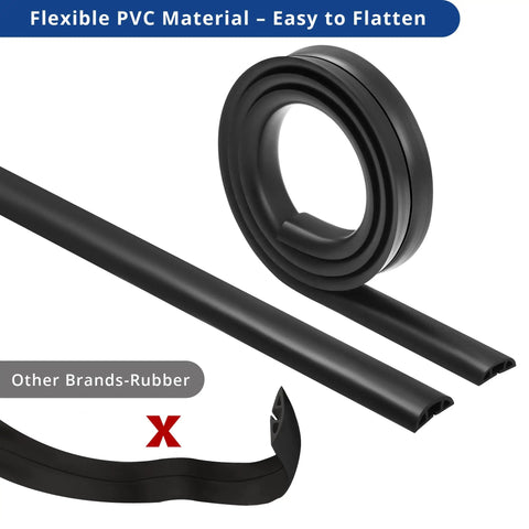 4 Foot Floor Cord Cover Black For Single Cable Hiding And Cable Management Cord Hider To Prevent Trips Wire Protector PVC Material