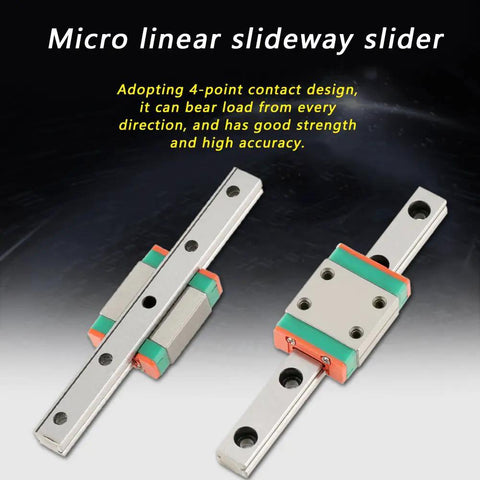 LML7B Miniature Linear Rail Guide 7mm Width With Slide Block for 3D Printer and CNC Machine, shown with 70mm travel length and block
