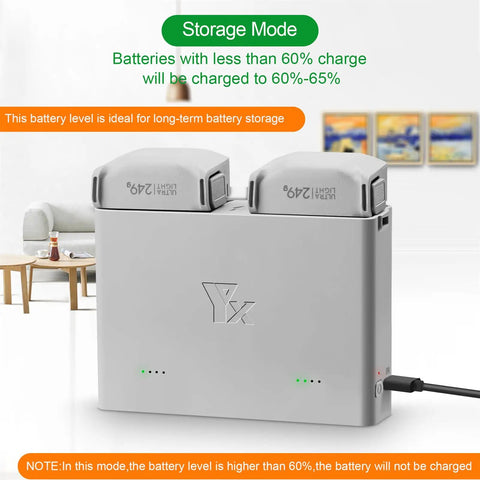 Two Way Charging Hub For DJI Mini 4 Pro And Mini 3 Drones Bi Directional Battery Charger charging two 2453mAh packs