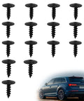 15Pc T25 Car Fender Liner Splash Shield Bumper Cover Kit With Self Tapping Torx Screws OE N90974701 shown with Audi SUV