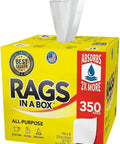 350 Count White Heavy-Duty Shop Towels, Ultra Absorbent Industrial Wipers, Disposable Cleaning Cloths in Box