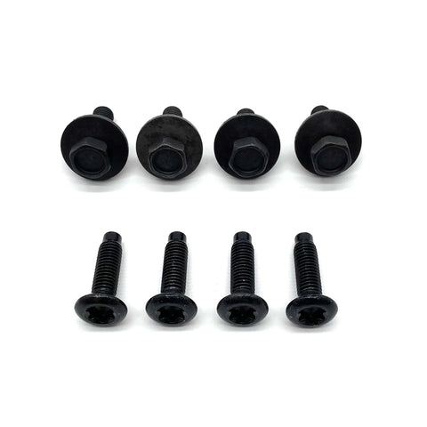 Badass Heavy Duty Replacement Kit For Jeep Wrangler Jk Hood Hinge Torx Bolts And Screws With Captive Washers showing black torx bolts and screws.