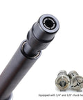 Close-up of 11 Inch Extended Straight Air Die Grinder High Speed Pneumatic Grinding Tool chuck heads with 6mm and 3mm sizes.