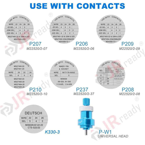 Top Notch JRready M22520 201 Series Positioner Kit Fits ST5114 P Series parts chart with contact specifications