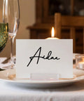 30 Pack 3x1 Inch Sneeze Guard Gripper Sign Holders With Adhesive For Desks, Shop Floor Displays, Wall Mounts, Store Vendor Events, Warehouse, Clear Great For Counters, Displays And Shelves On The Shop Floor. Clear acrylic sign holder on plate with place card