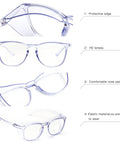 All Day Comfort Anti Fog Safety Glasses With Side Shields For Lab Work And Medical PPE UV Protection Anti Blue Light Lenses Snug Fit featuring protective edge and comfortable nose pads.
