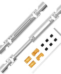 Heavy Duty Metal Transmission Gearbox And Drive Shaft Compatible With Mn82 Lc79 Mn78 One Twelve Scale Rc Car parts tools and accessories in silver.