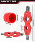 4-piece copper tubing brush and reamer set; red plastic handles for 1/2 in and 3/4 in pipes