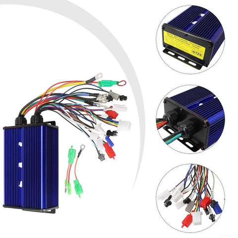 Beefy Brushless Hub Motor Controller 1800W 36V To 72V 60A 18MOS Metal Housing with wiring for E-bike