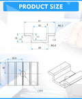 Technical diagram of 12 Pack Aluminum Solar Panel Mid Clamps 1.06 Inch For Secure Mounting with measurements.
