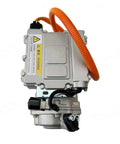 Rugged Build 320V Electric Vehicle AC Scroll Compressor With Integrated Inverter And Smart Controller, compact unit with orange wiring.
