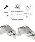 Premium 90 Degree Padlock Hasp And Staple Set Stainless Steel Right Angle Gate Lock features durable marine grade hinges.