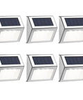 Outdoor Solar Deck Lights Pack Of 6, Waterproof Stainless Steel Stair and Path LED Lights for Patio Garden Yard