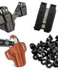 Solid Bang For Your Buck 96 Piece Black Chicago Screw Kit With 8 32 Thread Phillips Truss Screws Heavy Duty Slotted Insert Nuts Rubber Spacers components including holsters and fasteners.