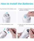 Installation steps for battery in Portable Travel Bidet Sprayer For Personal Hygiene On The Go Ideal Postpartum Care And Hemorrhoid Relief