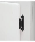 Close-up of 2 Pack 3/8 Inch Overlay Cabinet Door Hinges Self Closing Matte Black Finish For Flush Mount Cabinets Cold Rolled Steel Durable Hardware