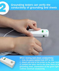 Hands using Grounding Continuity Tester Kit With 15 Foot Grounding Cord No Battery Needed Easy DIY Ready Home Test For Grounding Sheets
