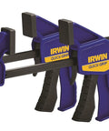 Six Inch Mini Bar Clamp Two Pack With One Hand Quick Release Trigger, heavy-duty clamps with non-marring pads for woodworking.