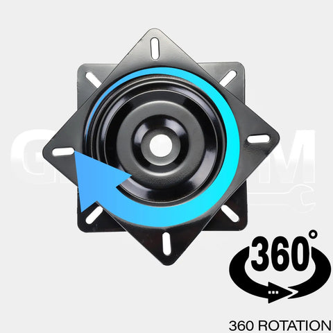 2 Pack 7 Inch Boat Seat Swivel Replacements, square ball bearing swivel base with 360-degree rotation arrow, rust resistant