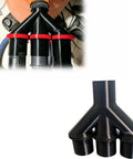 Shop Vac Splitter And Hose Diverter For 2 Inch Vacuum Systems With Adjustable Blast Gates showing three-way connector design.