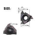 Close-up of 16ER AG60 carbide insert dimensions for Internal Threading Boring Bar And Lathe Threading Holder Kit.