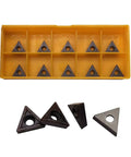 Rugged Carbide Turning Inserts 20 Pcs TCMT21.51 TCMT110204 for Lathe Tool Holders shown in yellow box