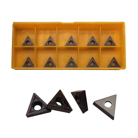 Rugged Carbide Turning Inserts 20 Pcs TCMT21.51 TCMT110204 for Lathe Tool Holders shown in yellow box