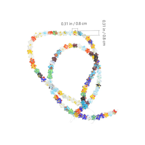 Pentagram Glass Spacer Beads And Bracelet Making Kit With Earring Crafting Tools, colorful beads string, 0.31 in size, perfect for DIY jewelry.