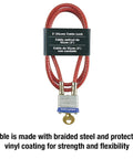 Steel Cable Lock With Integrated Outdoor Padlock And Key For Bikes, Outdoor Storage, And Gear, Braided Steel With Vinyl Coating