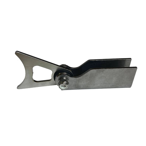 Side view of Exhaust Hanger Frame Mount Weld On For Custom Exhaust Routing Go To Heavy Duty Steel Construction Laser Cut And Precision Bent