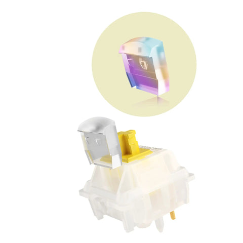 Milky Yellow Pro V3 Linear Keyboard Switches, Pre-Lubed For All MX Mechanical Keyboards, 5-Pin, 50gf Actuation, 90-Pack