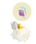 Milky Yellow Pro V3 Linear Keyboard Switches, Pre-Lubed 50gf Actuation, 5 Pin, SMD LED compatible.
