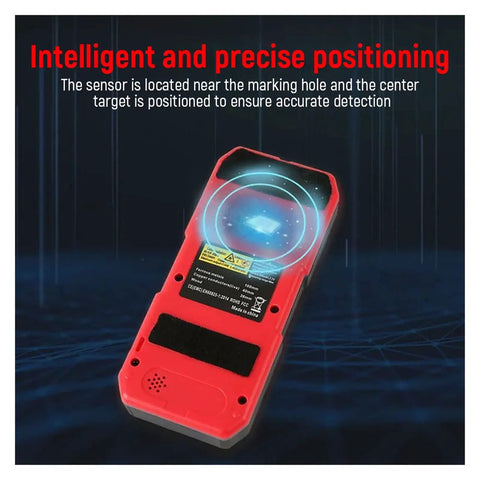 Real Deal Pro Grade Stud Finder And Wall Scanner With Live Wire And Copper Metal Detection, StressFree Automatic Calibration On Vivid LCD Display showing intelligent positioning feature
