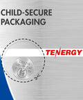 Child-secure packaging featuring a CR1216 3V Lithium coin cell battery from Top Shelf CR1216 3V Lithium Coin Cell Batteries Five Pack For Watches And Forehead Thermometers No Sweat Power Delivery Keeps Your Daily Gadgets Running Smooth All Day Long.